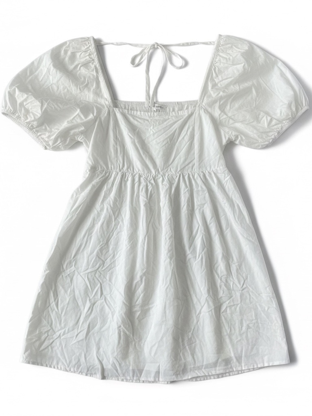 Draper James NWOT Cottagecore White Cotton Square Neck Puff Sleeve Mini Dress XL - Picture 4 of 6